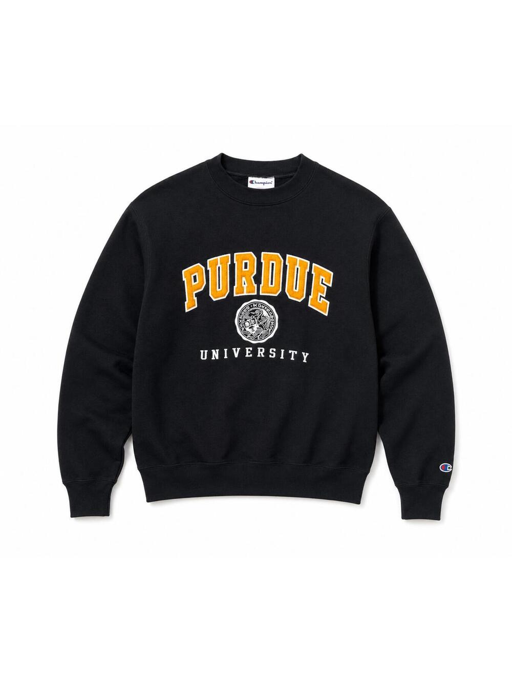 Champion Authentic Collegiate Purdue Crewneck Sweatshirt Felt Embroidered XS